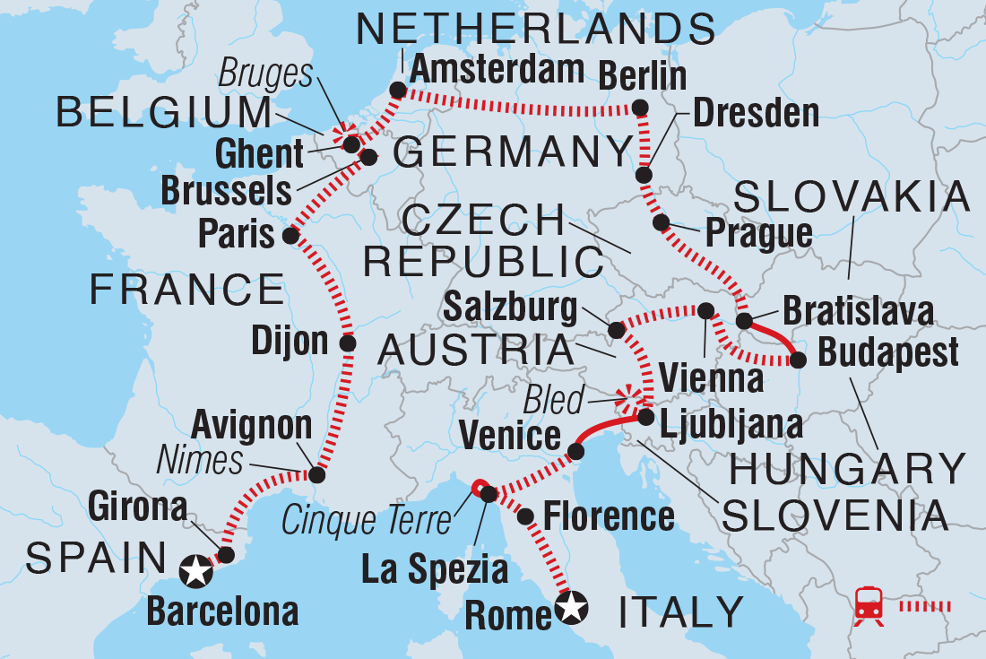 Europe Explorer Itinerary Map