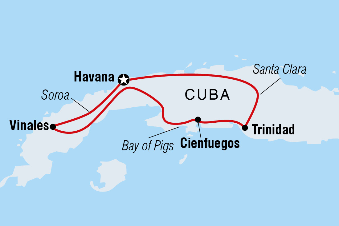 Beautiful Cuba route map