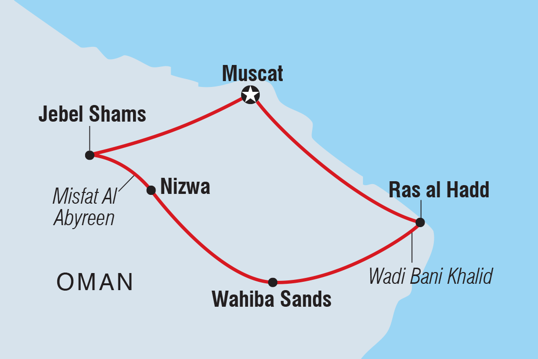 Discover Oman route map