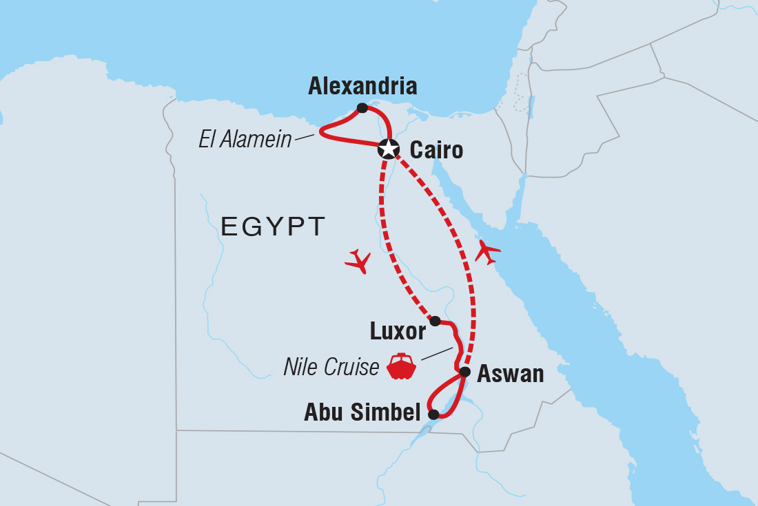 Premium Egypt in Depth Itinerary Map