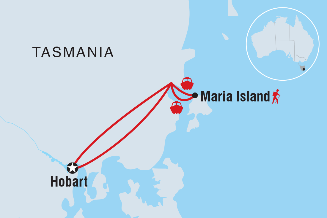 Tasmania's Maria Island Winter Escape Itinerary Map
