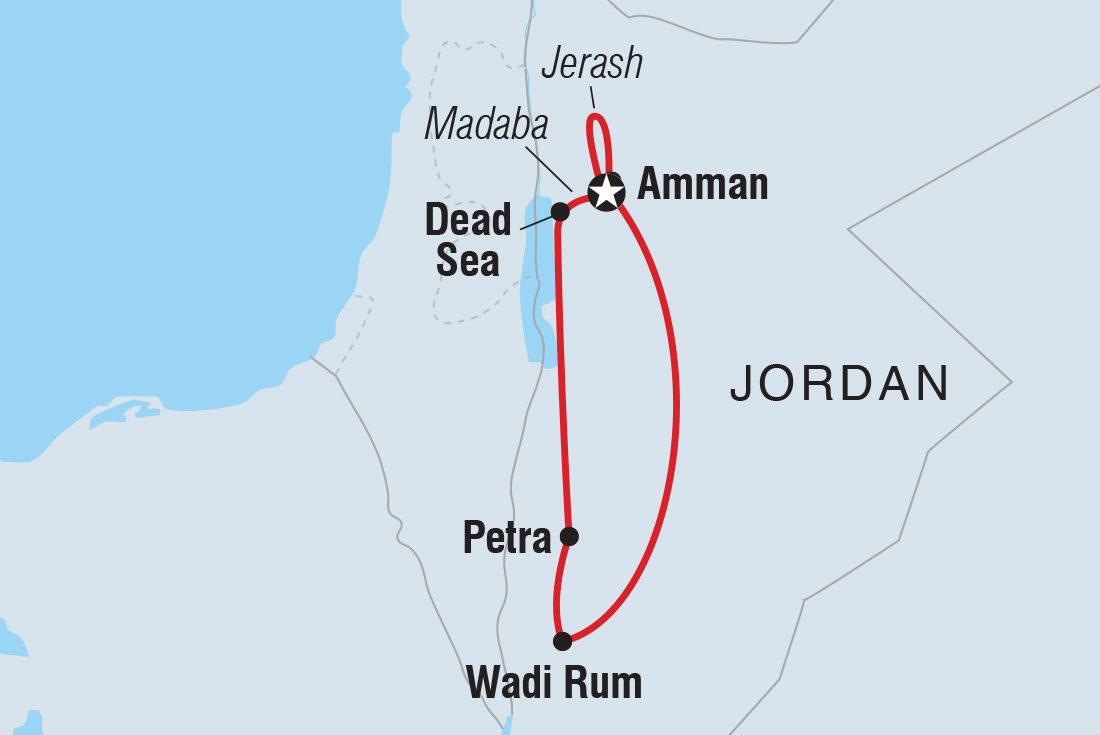 Premium Jordan Itinerary Map