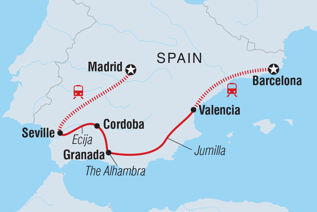 Premium Spain Itinerary Map