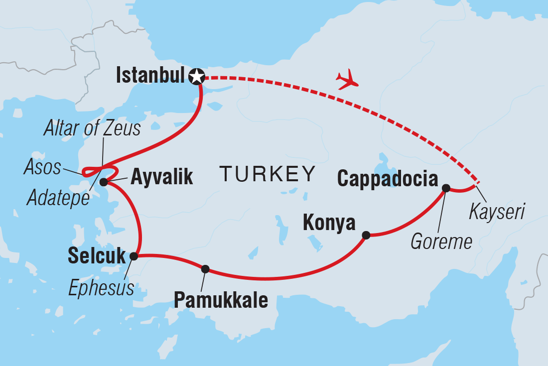 Turkey: Women's Expedition Itinerary Map