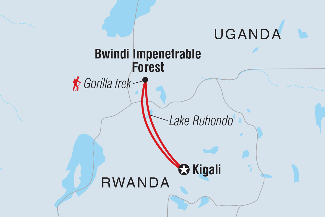 Premium Rwanda & Gorillas of Uganda Itinerary Map