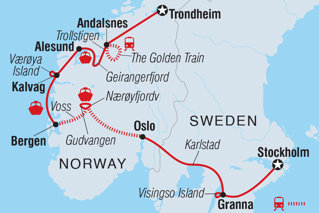 Premium Scandinavia route map