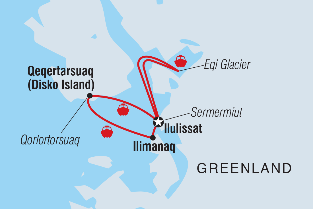 Premium Greenland route map