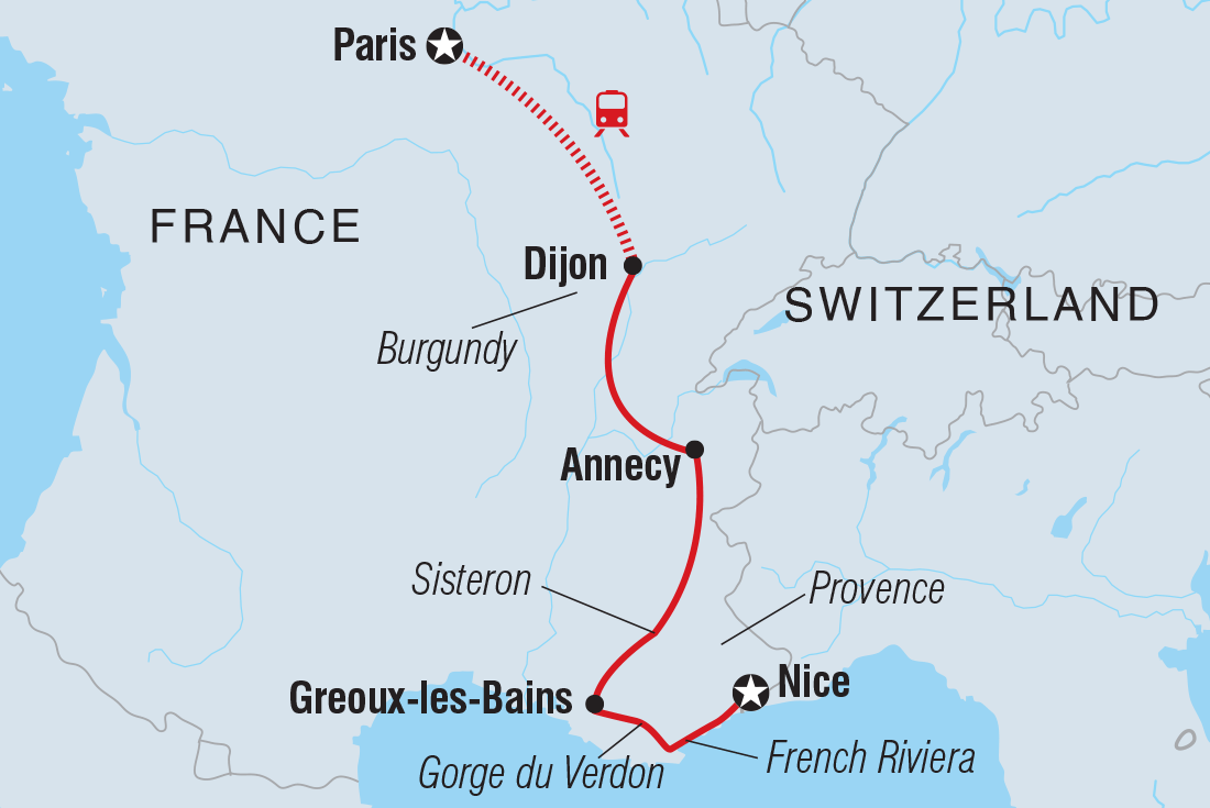 Best of France route map