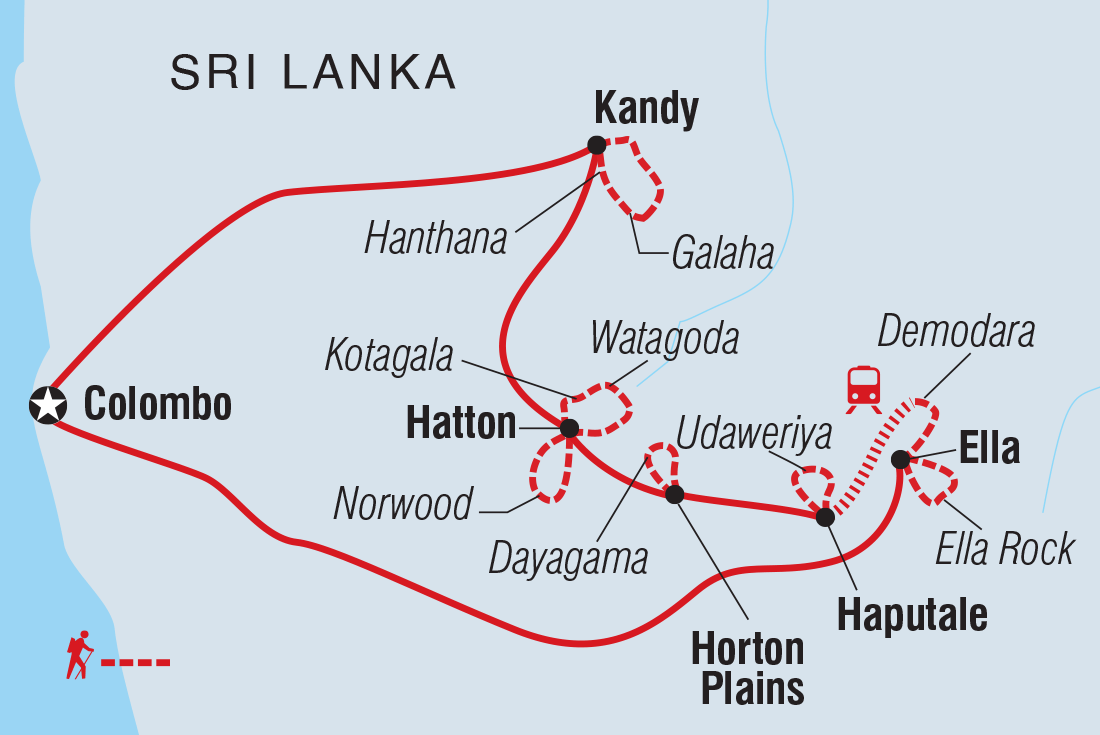 Hike Sri Lanka's Pekoe Trail Itinerary Map