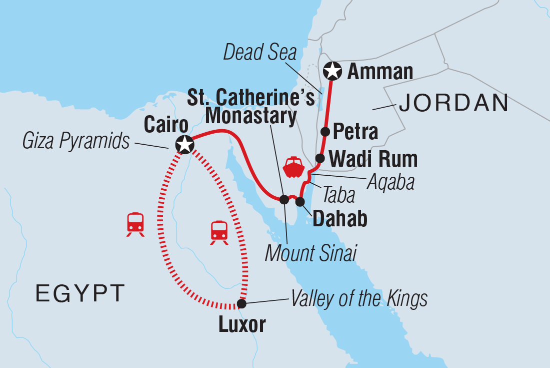 Simply Jordan & Egypt route map