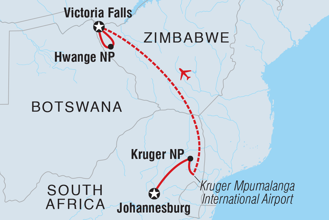 Premium Southern Africa Itinerary Map
