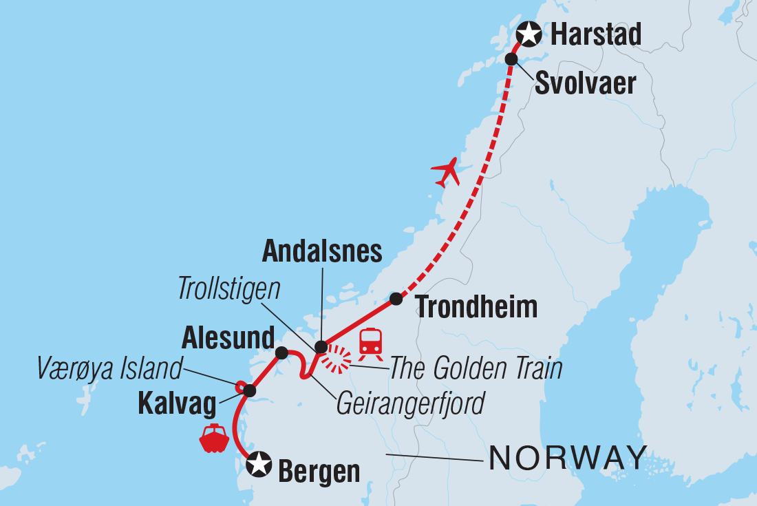 Premium Norway in Depth route map