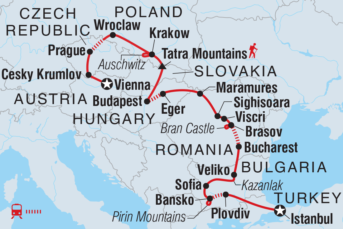 The Best of Eastern Europe Itinerary Map
