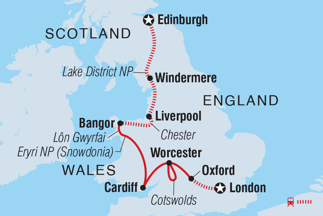 Best of Britain Itinerary Map