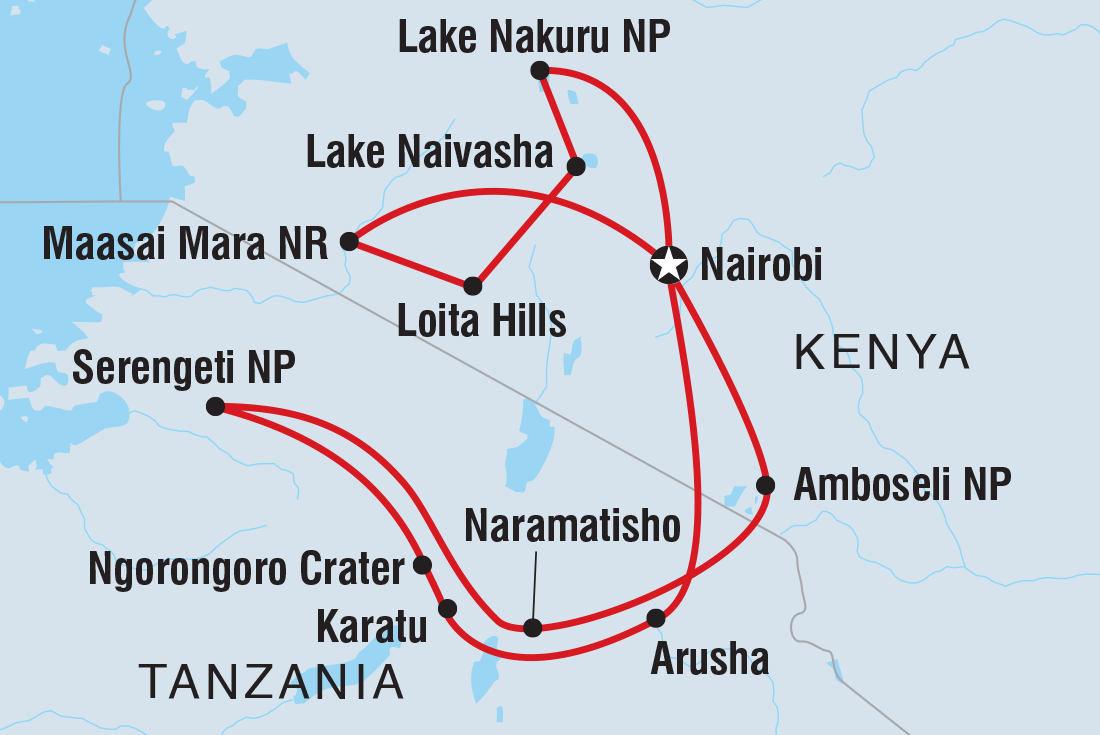 The Maasai Heartlands Itinerary Map