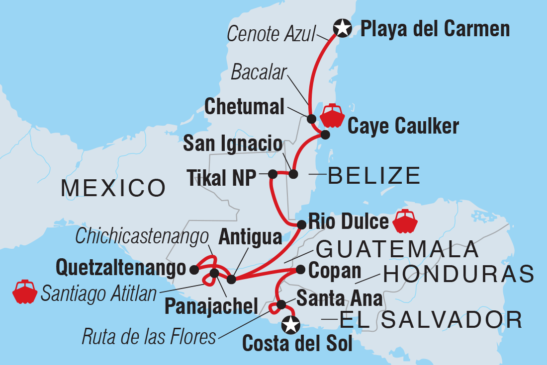 Route of the Maya Itinerary Map