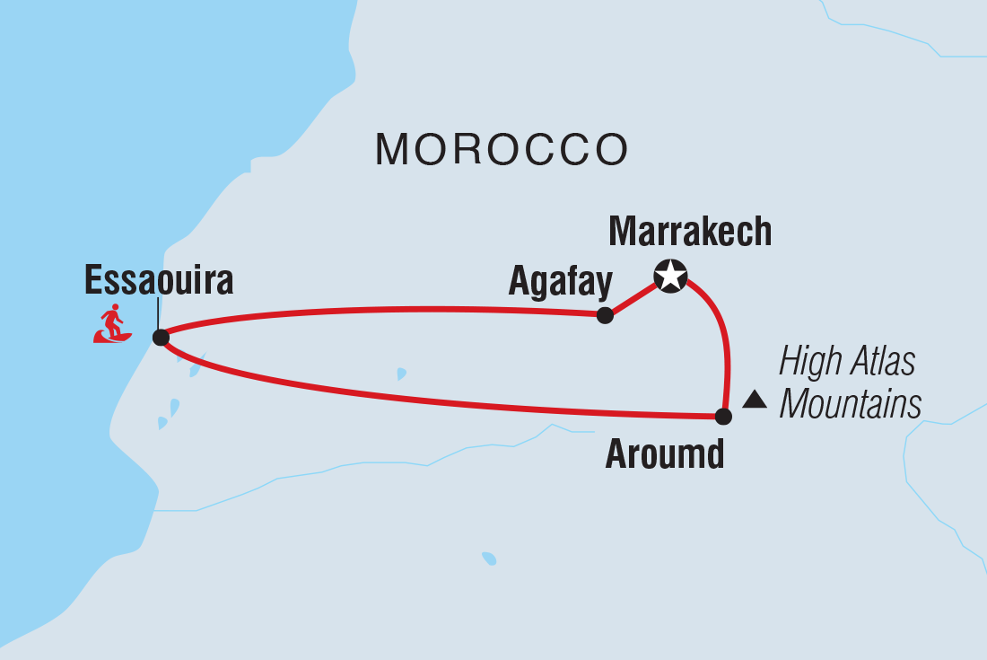 Morocco Family Holiday Itinerary Map