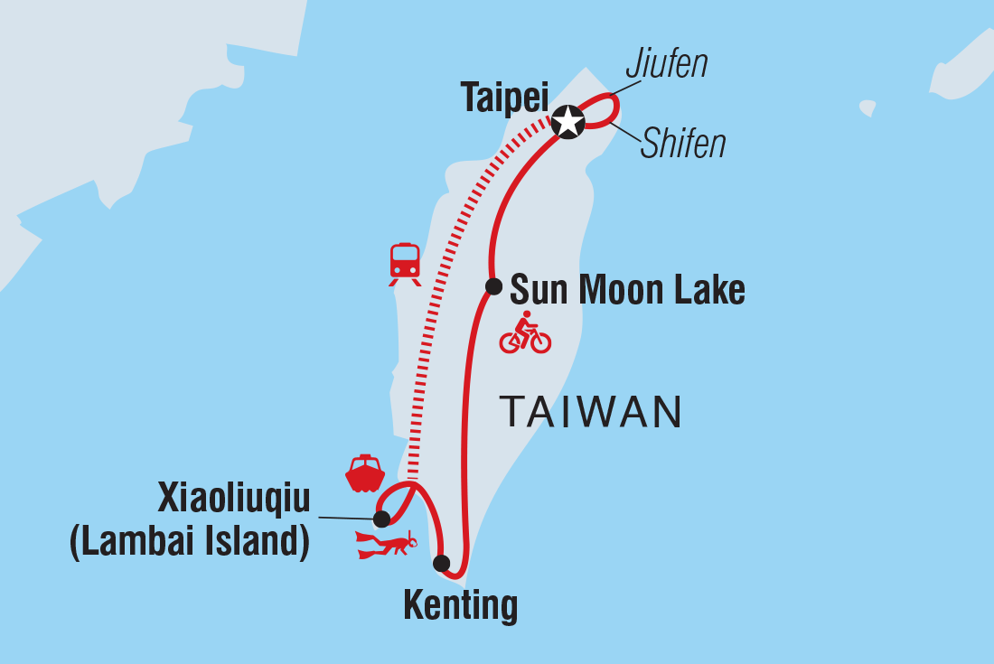Taiwan Family Holiday Itinerary Map