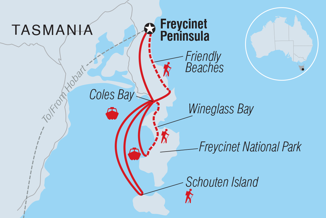 Tasmania's Freycinet Experience Walk route map