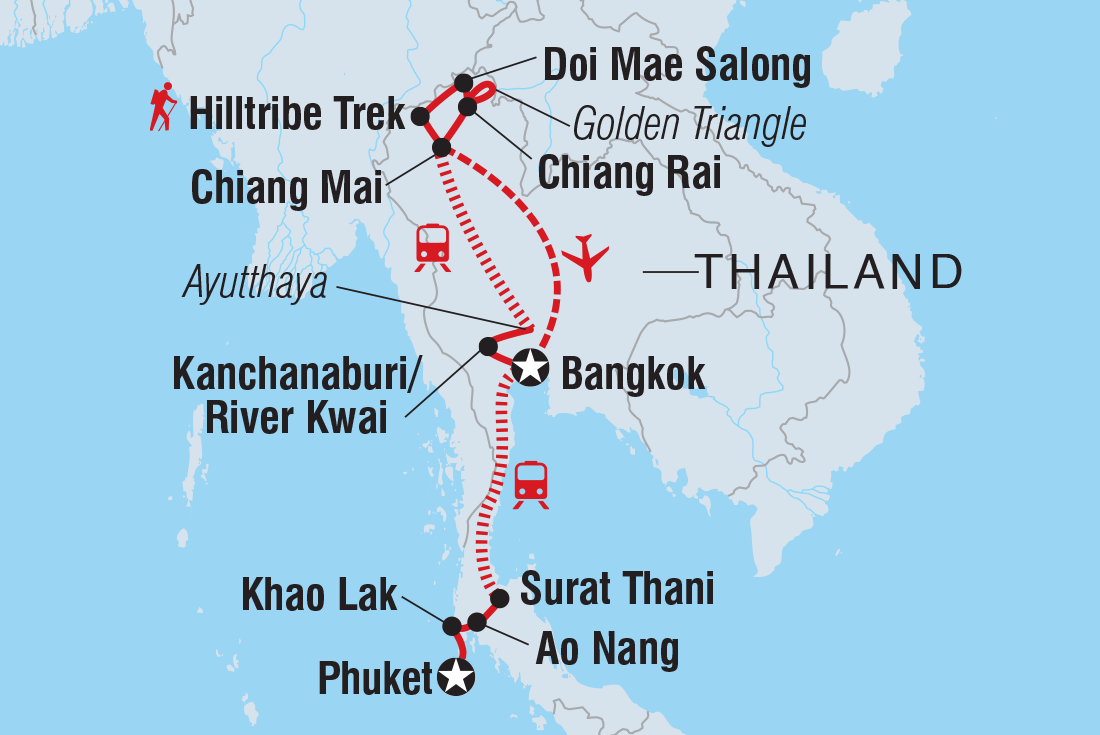 Thailand Adventure route map