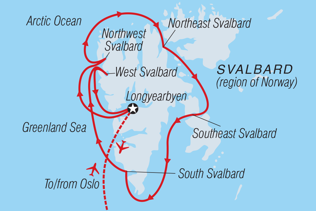 Svalbard Circumnavigation: The Ultimate Arctic Quest (Ocean Albatros) route map